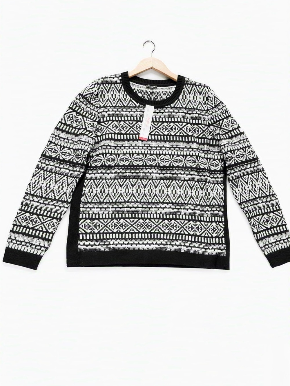 NWT Talbots Black & White Faire Isle Sweater
